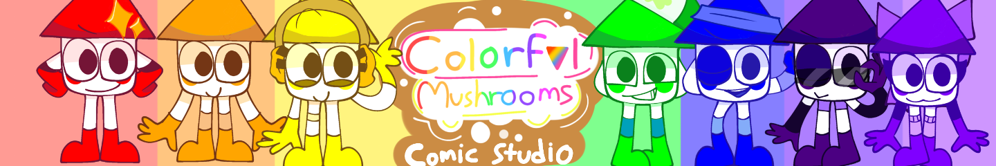 Colorful Mushrooms Comic Studio