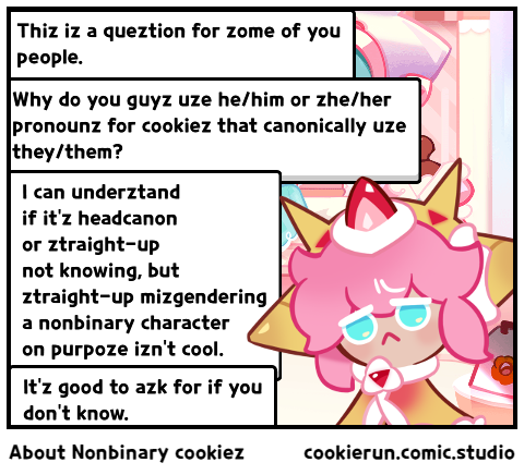 About Nonbinary cookiez