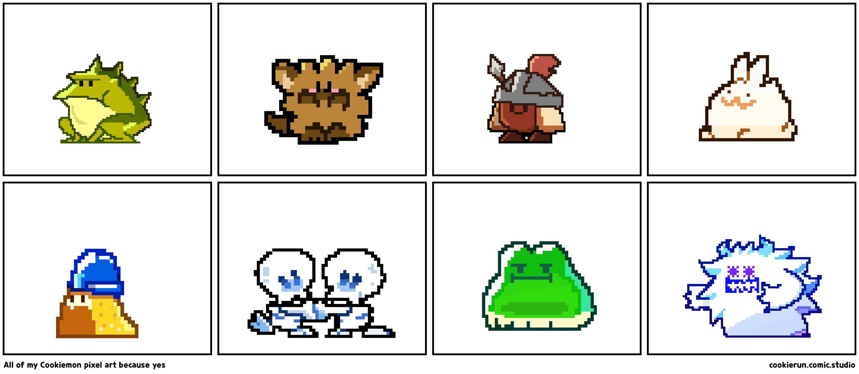 All of my Cookiemon pixel art because yes