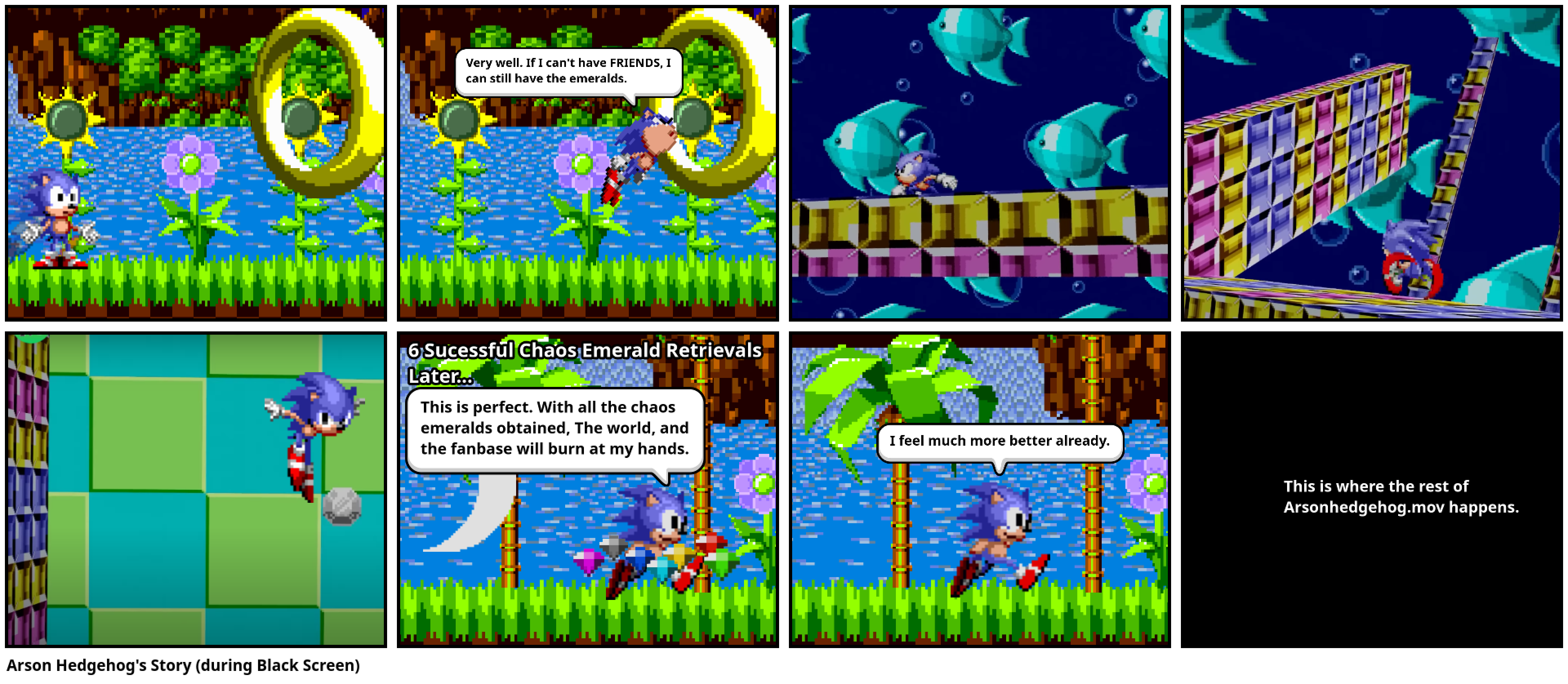 Arson Hedgehog's Story (during Black Screen)