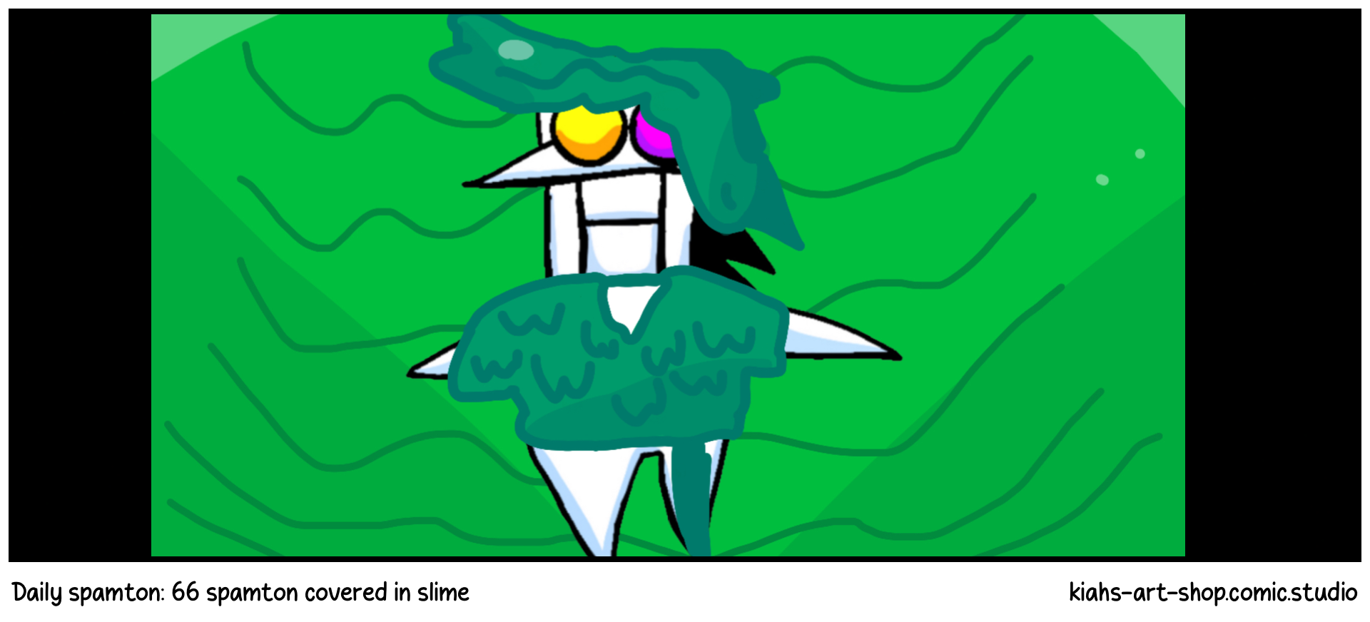 Daily spamton: 66 spamton covered in slime