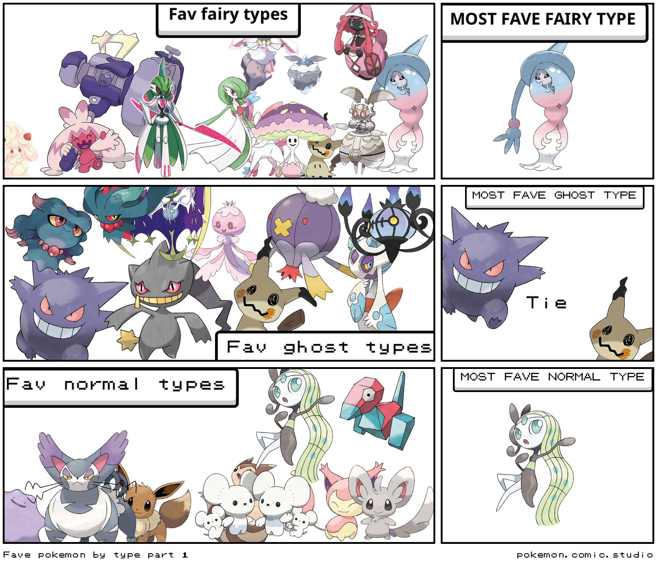 Fave pokemon by type part 1