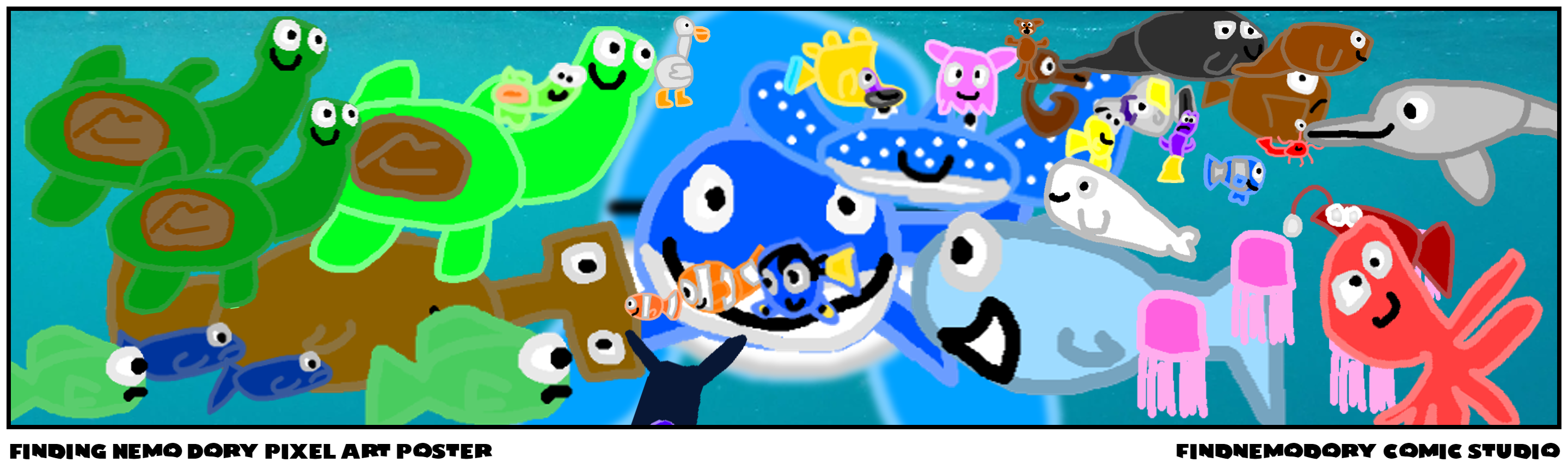 Finding Nemo Dory Pixel Art Poster