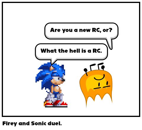 Firey and Sonic duel.