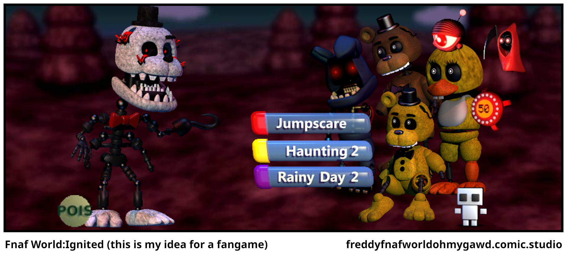 Fnaf World:Ignited (this is my idea for a fangame)