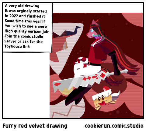 Furry red velvet drawing