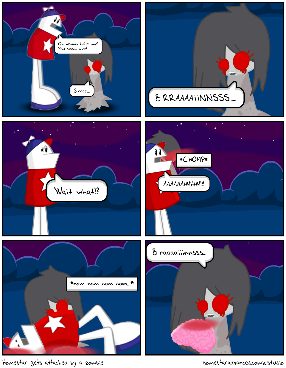 Homestar gets attacked by a zombie