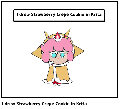 I drew Strawberry Crepe Cookie in Krita