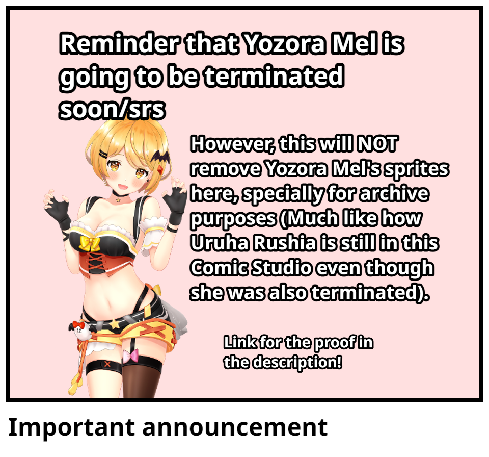 Important announcement