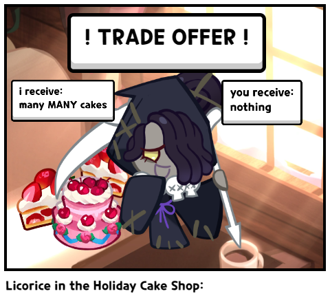Licorice in the Holiday Cake Shop: