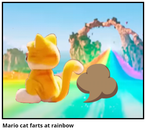 Mario cat farts at rainbow