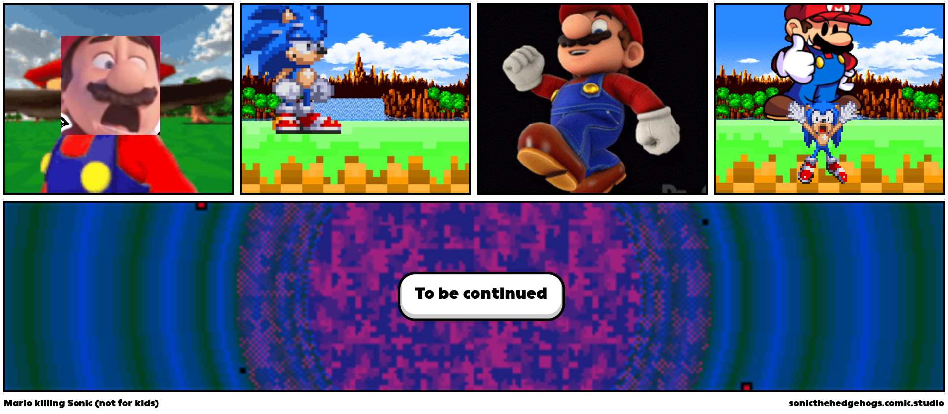 Mario killing Sonic (not for kids)