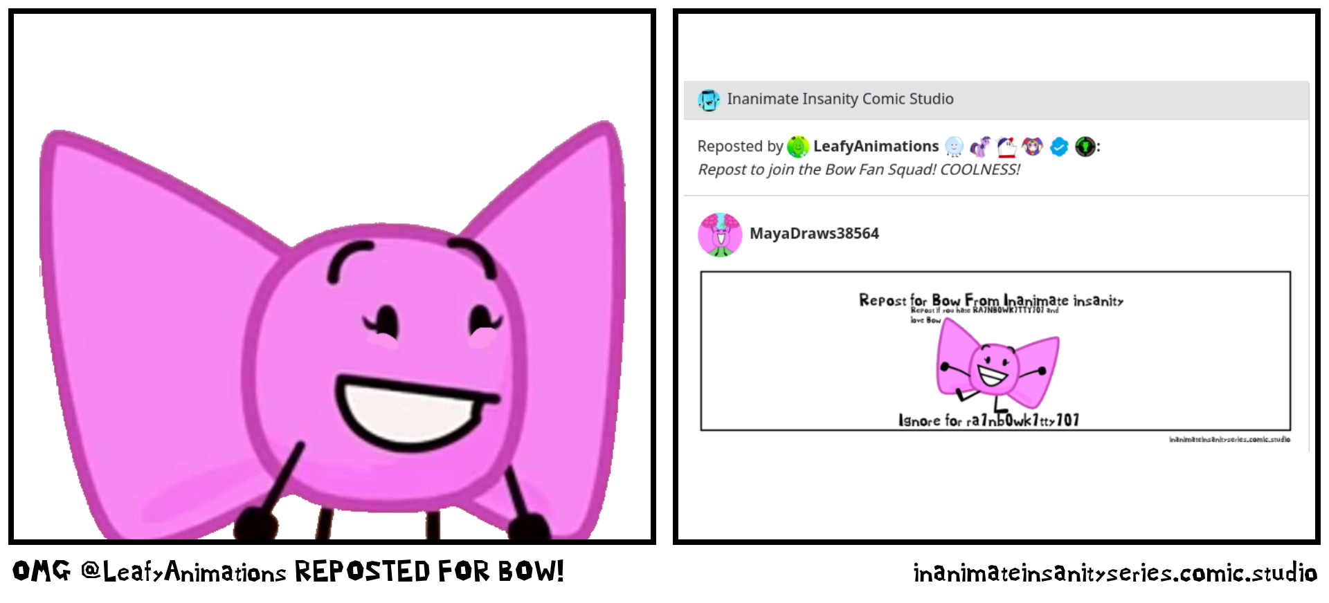 OMG @LeafyAnimations REPOSTED FOR BOW!