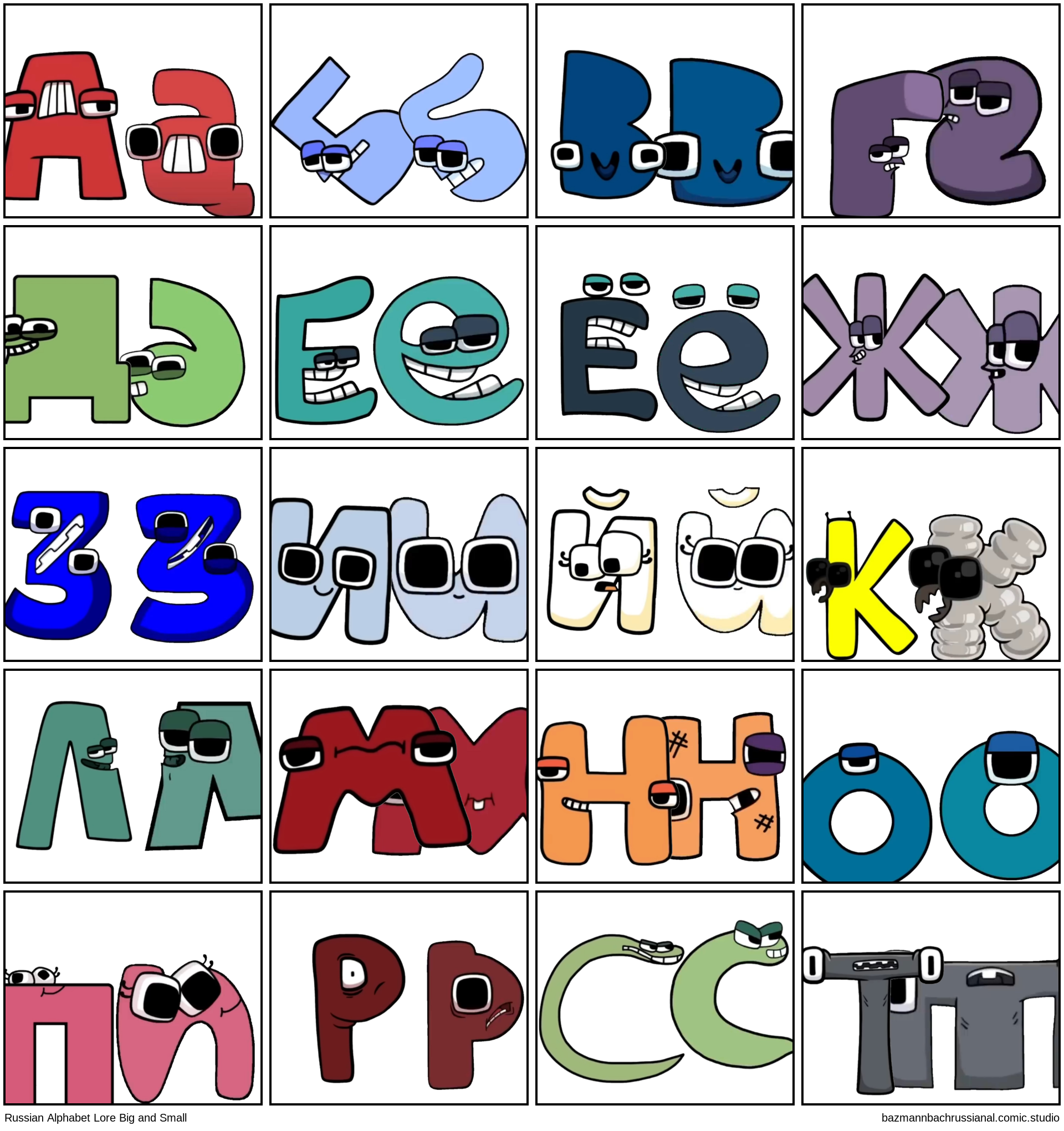Russian Alphabet Lore Big and Small