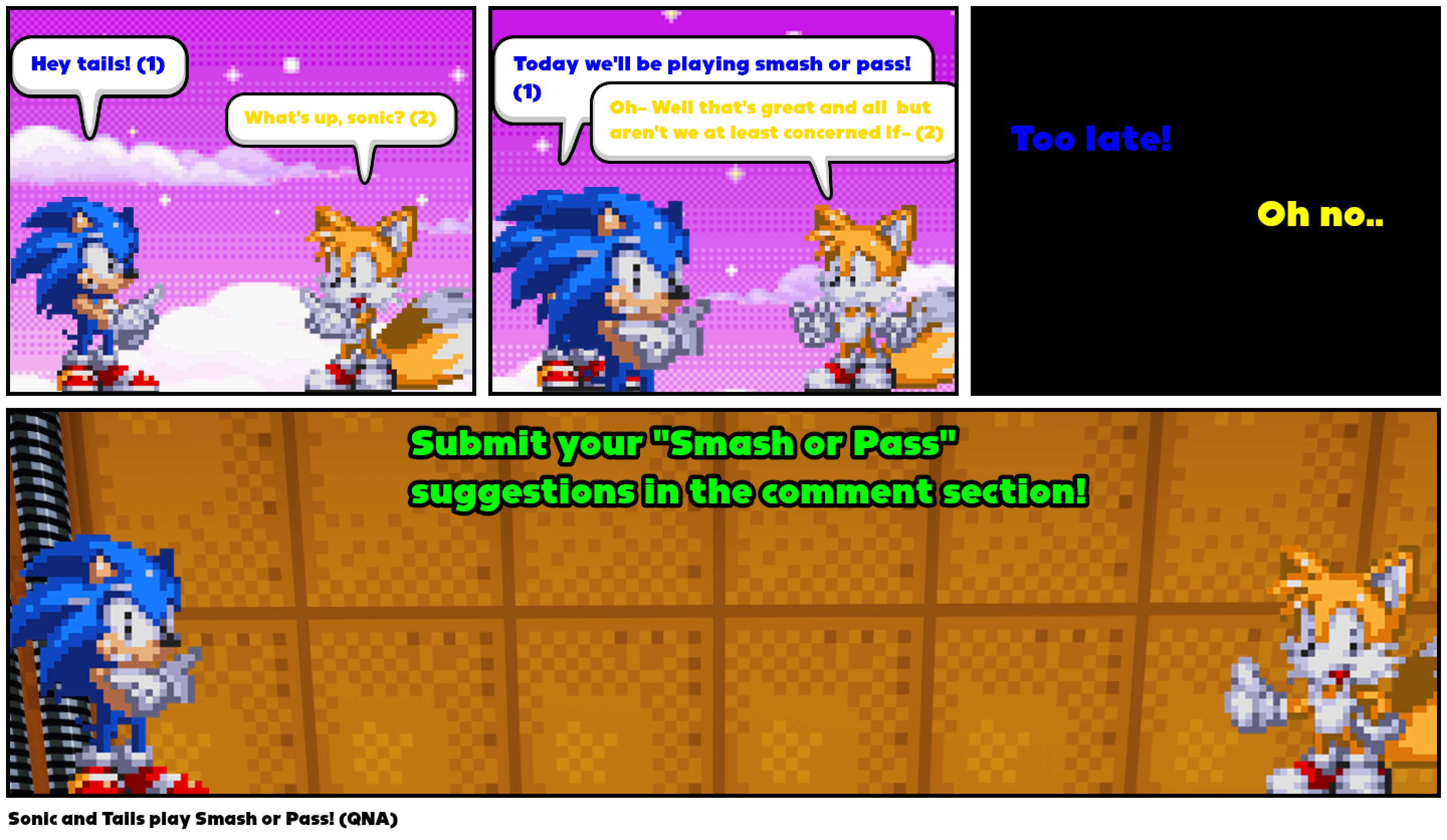 Sonic and Tails play Smash or Pass! (QNA)