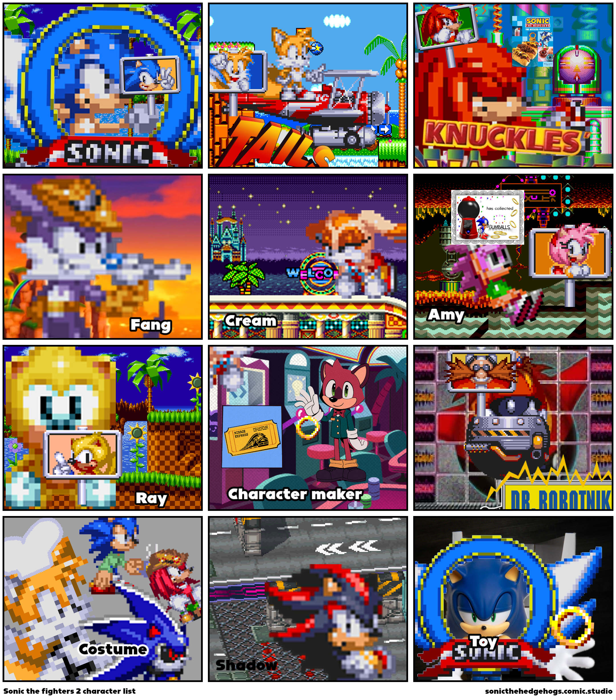 Sonic the fighters 2 character list