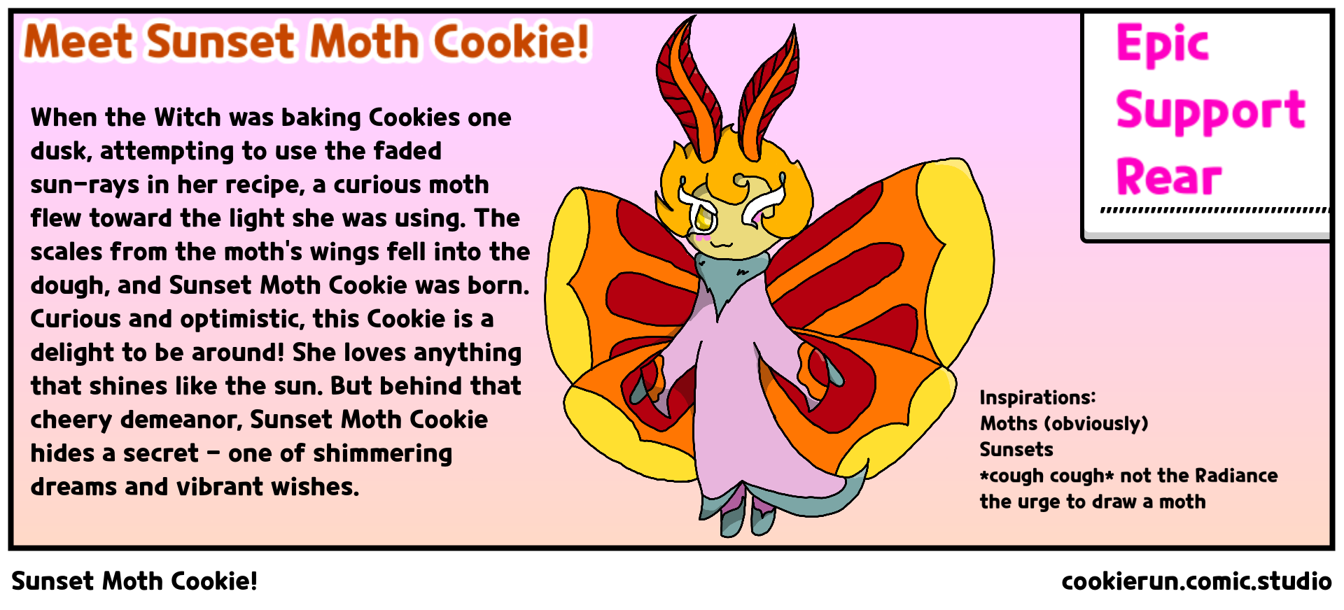 Sunset Moth Cookie!
