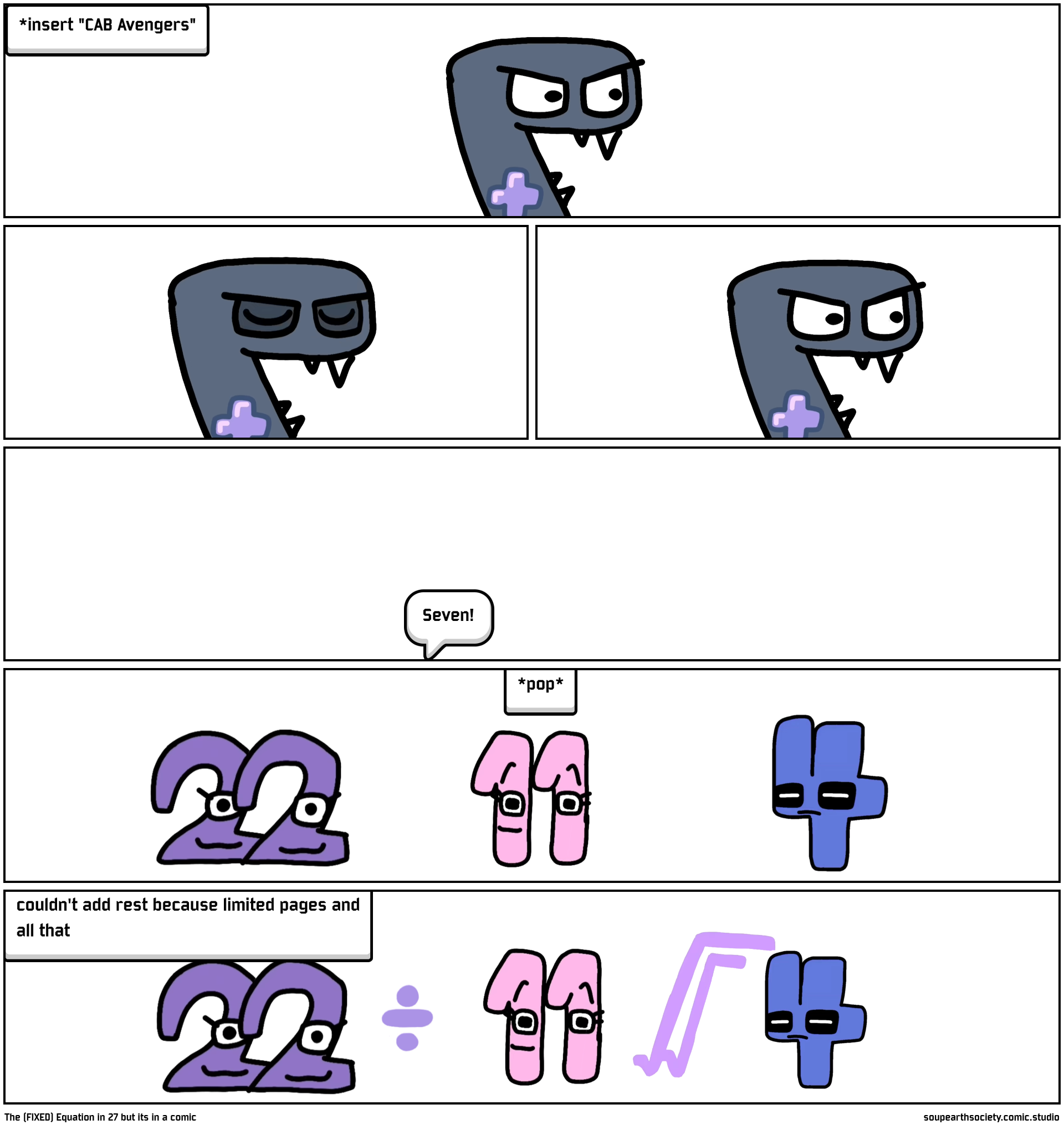 The (FIXED) Equation in 27 but its in a comic