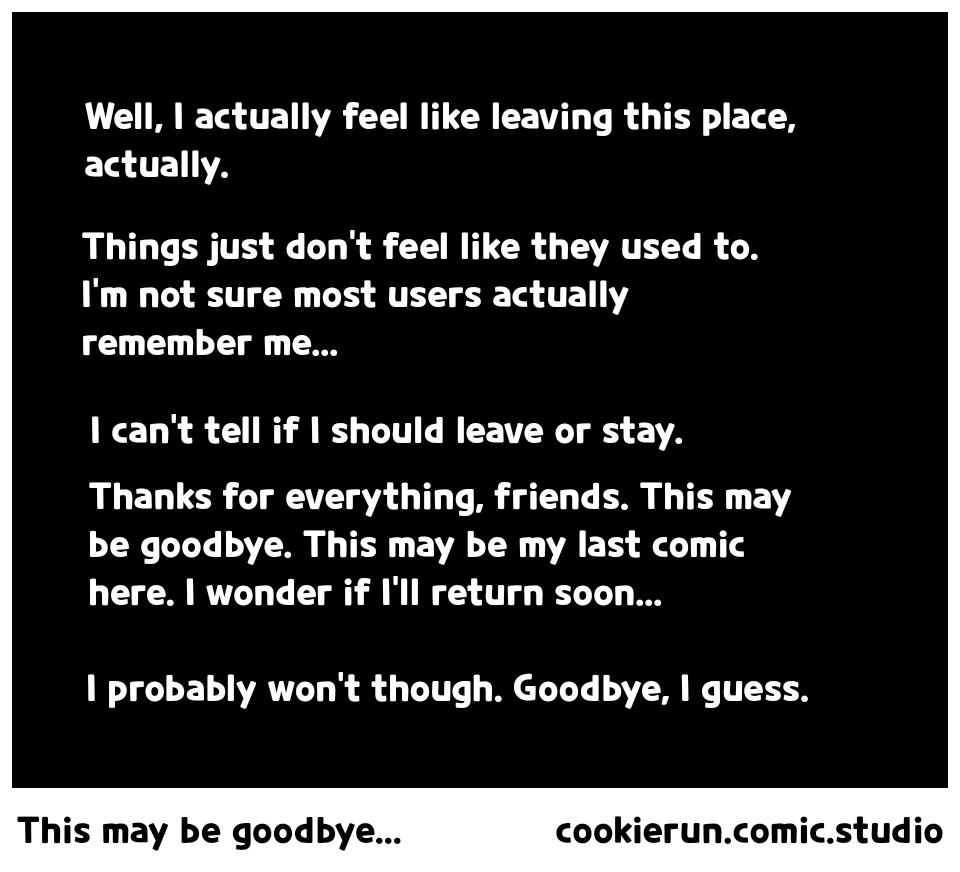 This may be goodbye...