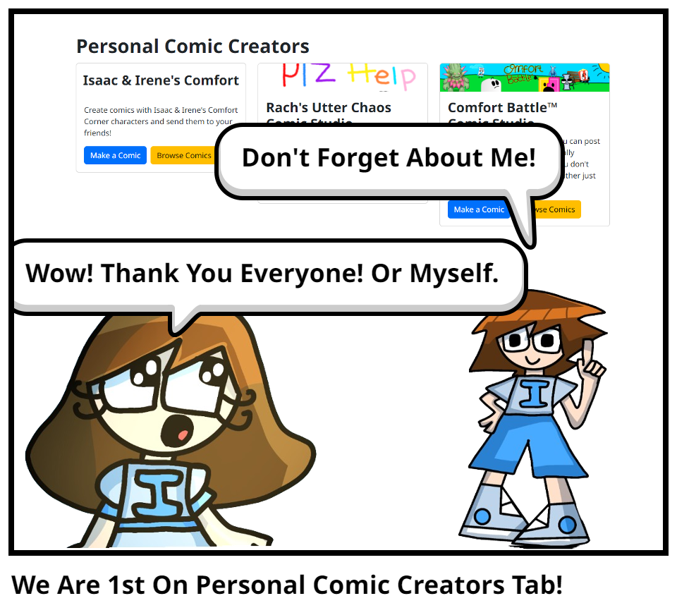 We Are 1st On Personal Comic Creators Tab!