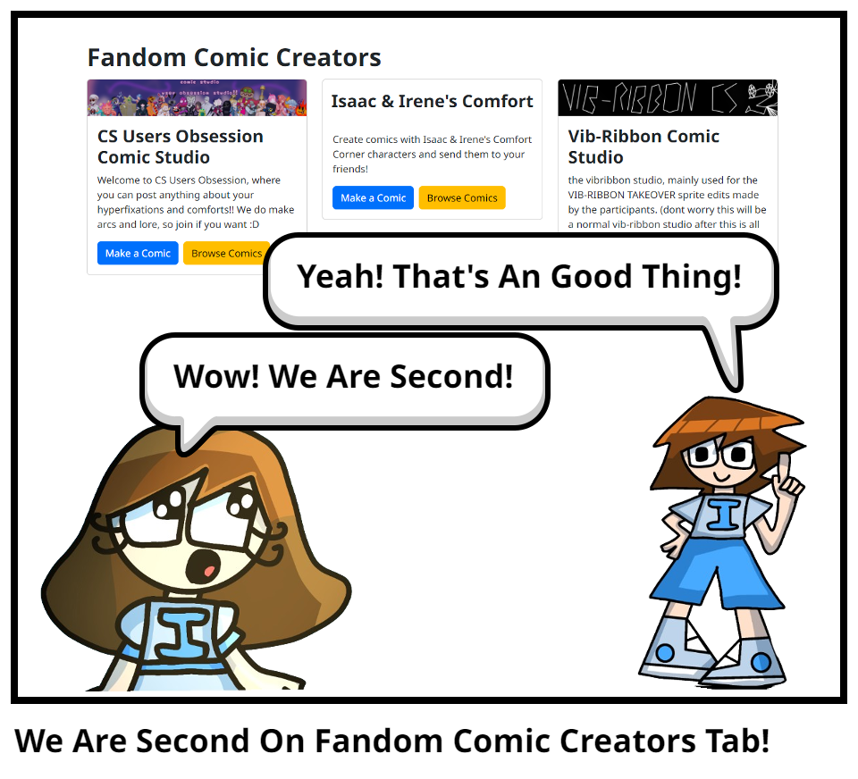 We Are Second On Fandom Comic Creators Tab!