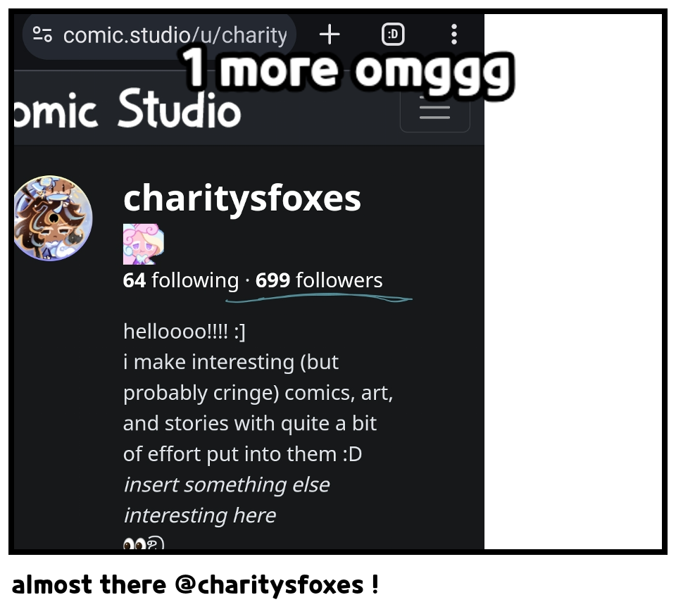 almost there @charitysfoxes !
