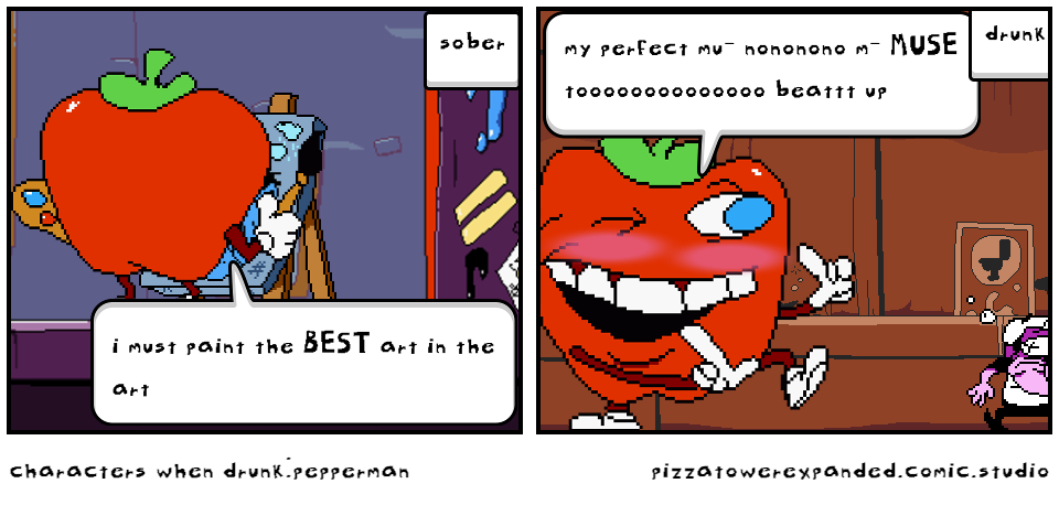 characters when drunk:pepperman