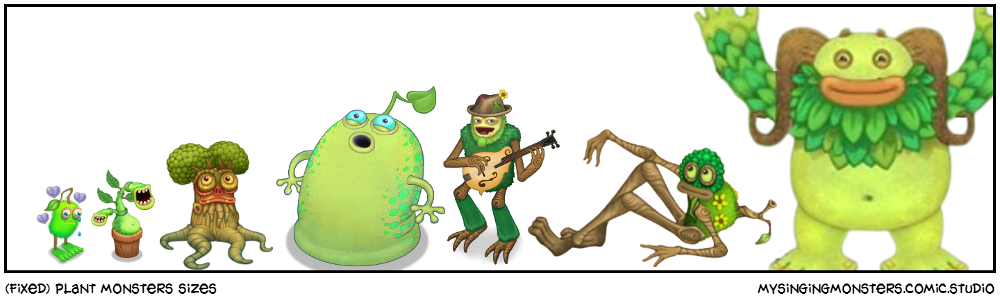 (fixed) plant monsters sizes