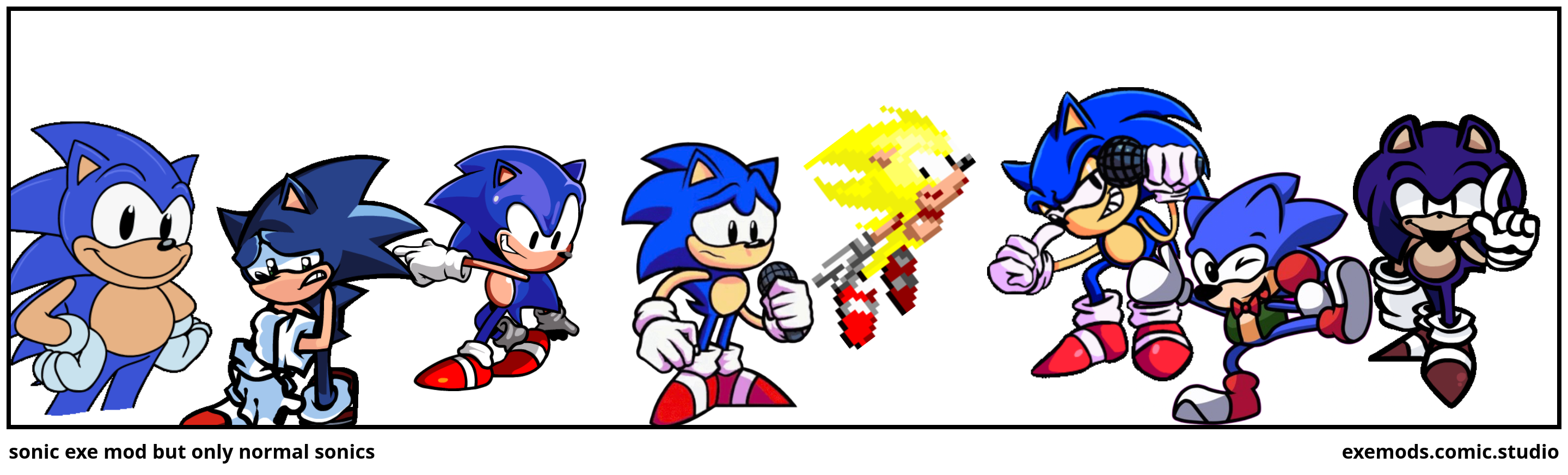 sonic exe mod but only normal sonics