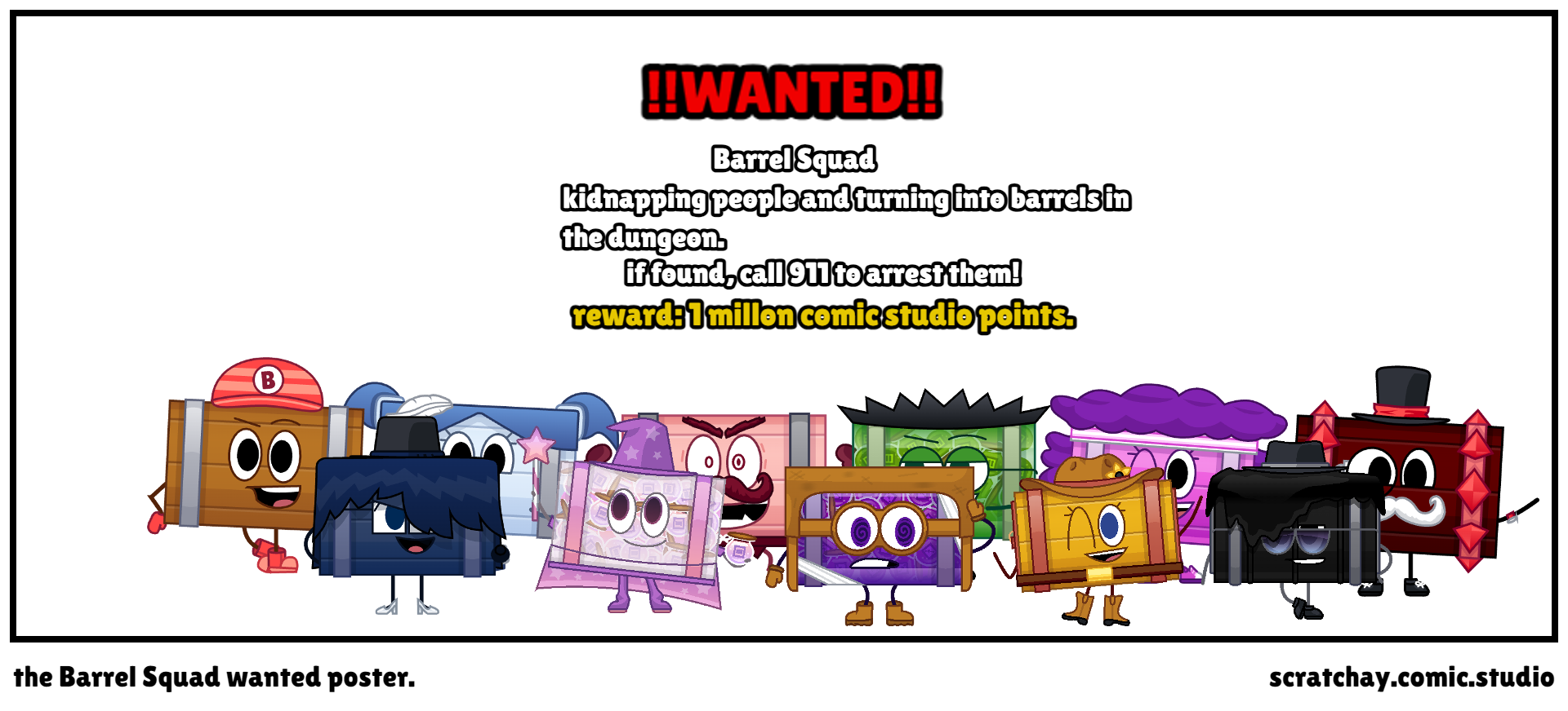 the Barrel Squad wanted poster.