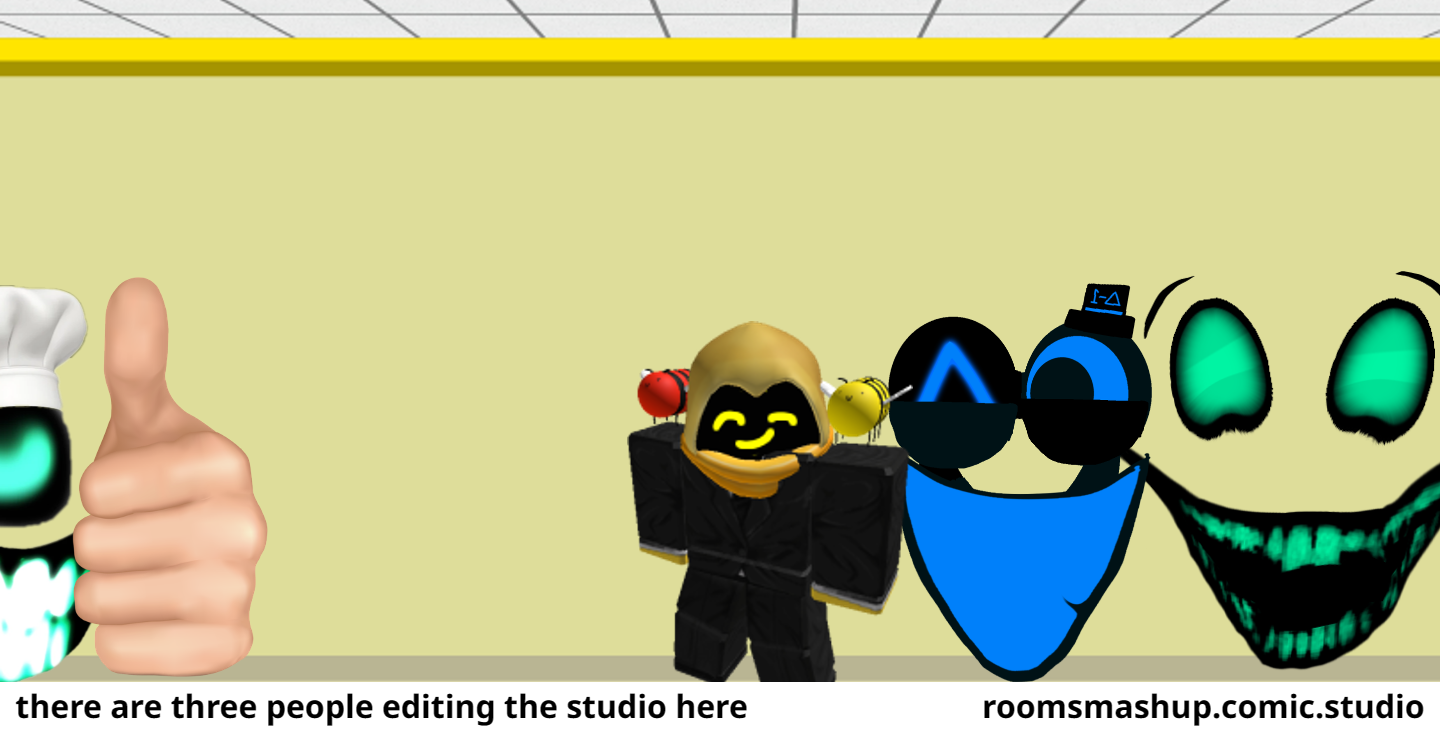 there are three people editing the studio here
