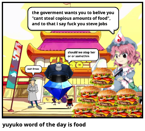 yuyuko word of the day is food